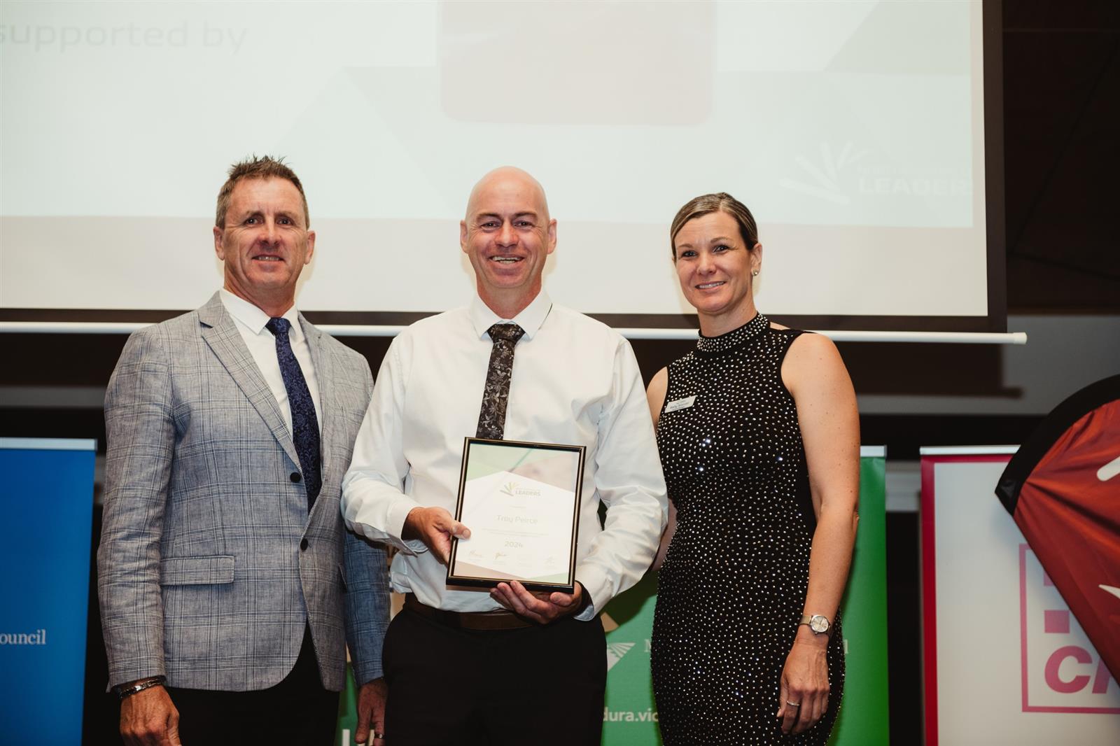 Northern Mallee Leaders Program - L-R: Mike Mooney, Chair NML Inc. Board Chair; Troy Peirce, Nangiloc FB; Kelly Wandel, NML General Manager